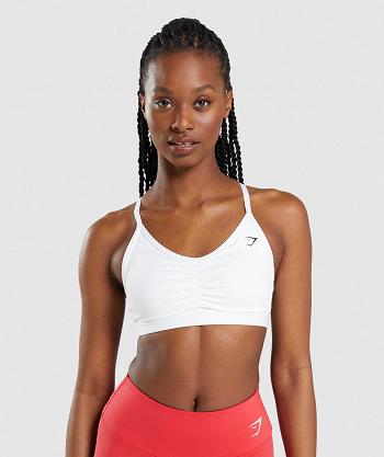 Sujetadores Deportivos Gymshark Ruched Mujer Blancas | CO 2089GSO